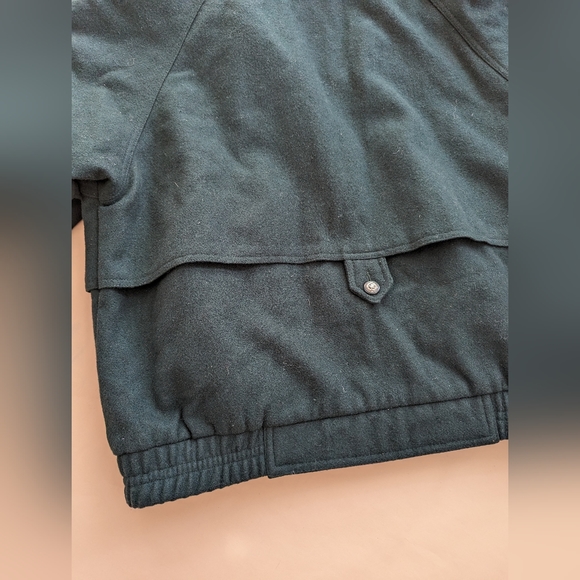 Clipper Mist Retro Vintage Dark Green Wool Bomber Jacket Size Large - Picture 7 of 14